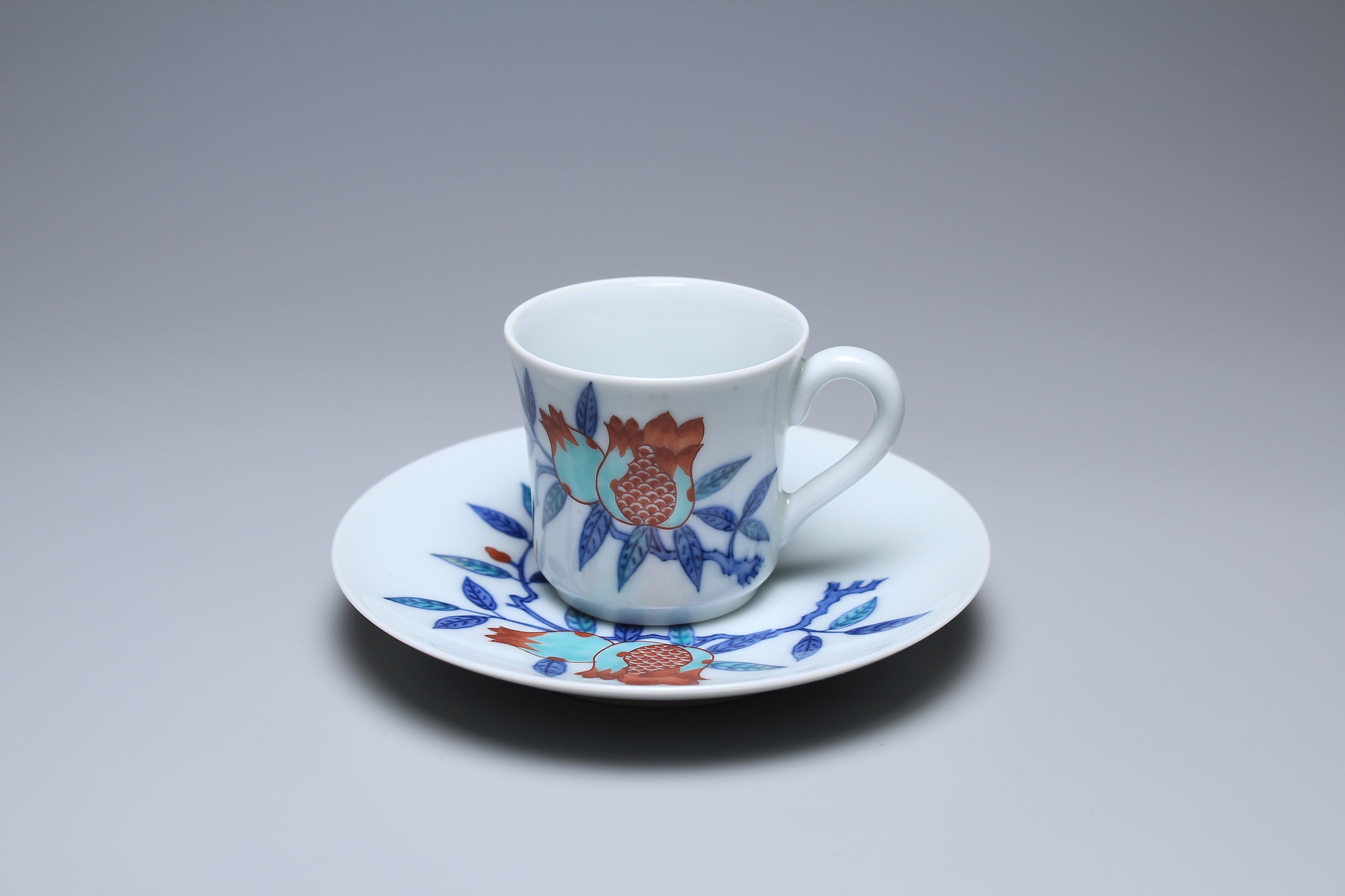 高級品】今泉今右衛門/錦笹珈琲碗/5客 有田焼 色鍋島 今