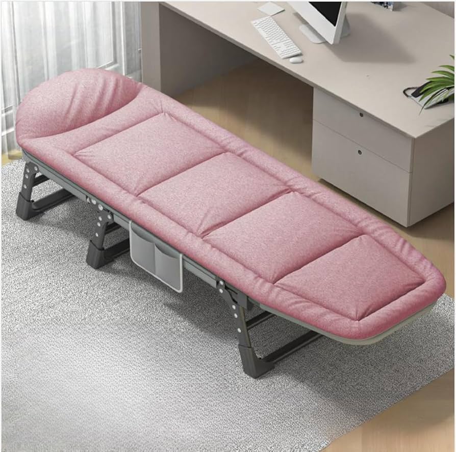 超人気！組立簡単折りたたみベッド （S） 一人暮らし通気性WHITE