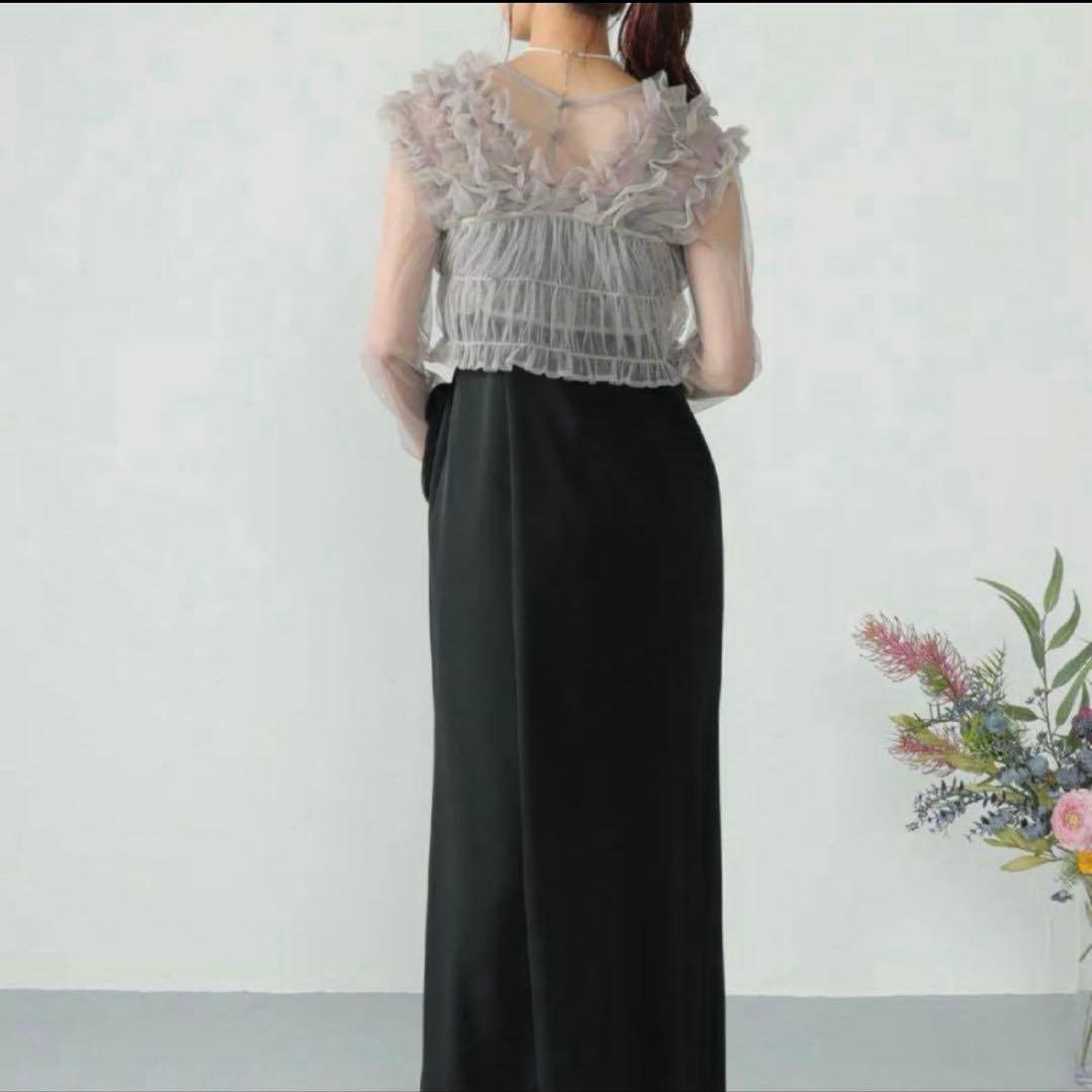 【新品未使用】チュールフリルベストチュールトップスワンピース3点セット　ドレス