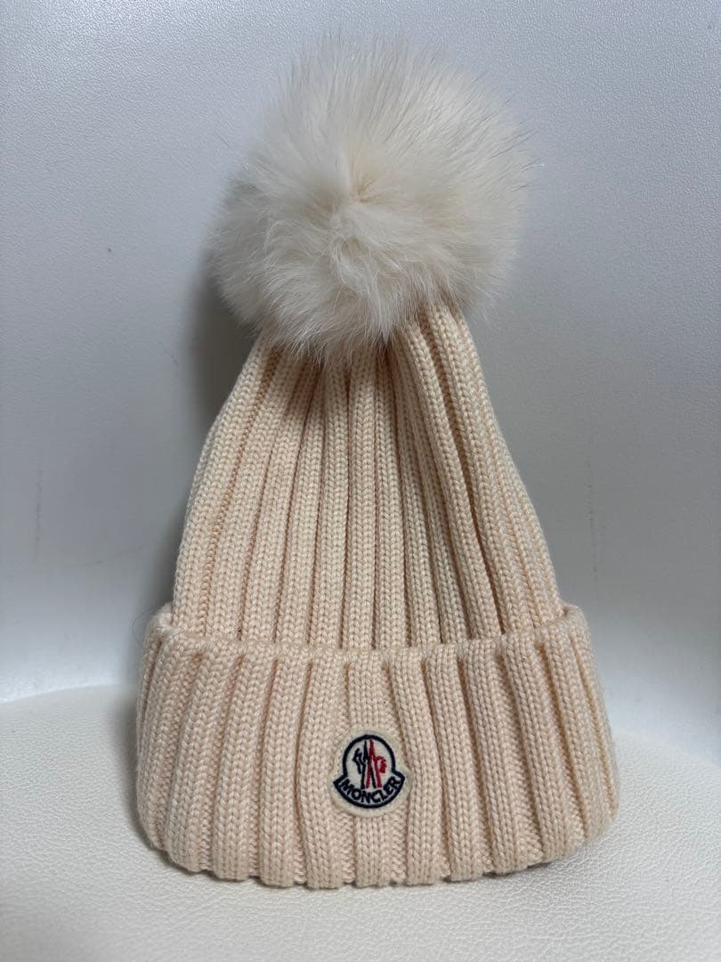 MONCLER フォックスファーニット帽 新品 未使用 モンクレール ニット帽 帽子 ファー フォックス 白 - メルカリ